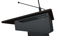 Église chapelle auditorium salle de conférence tribune de présentation podium numérique pupitre avec amplificateur intégré 260W et haut-parleur