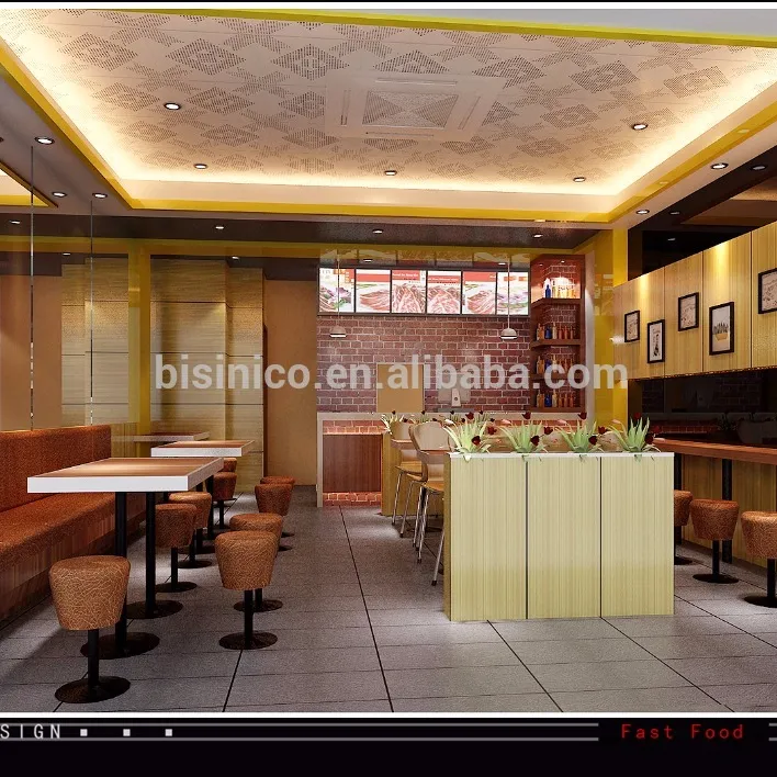 3D Interieur En Exterieur Ontwerp Voor Fast Food Restaurant
