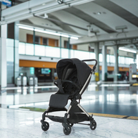 Poussette bébé certifiée CE en alliage, pliage à une main, capote panoramique, poignée réversible, 360° °   Roues antichoc, 3 modes OEM