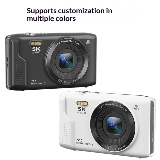 Vintage 5K Digital Camera - 2.8" Screen, 72MP, CCD Style, Portable Selfie Camera for Home & Students