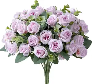 Hot Sale Künstliche Rose Blume Rote Seide Rosen Mit Stiel Blumen Blumenstrauß Hochzeits feier Home Decor