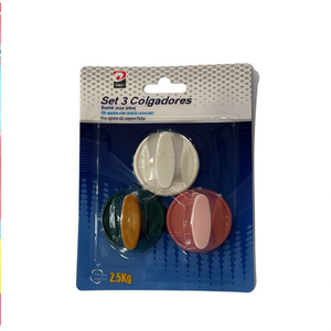 Mnj 3Pc Circular Adhesive Hooks 2.5Kg Weight Capacity Wall Mounting - Product Image 1