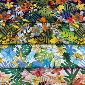 <span class=keywords><strong>Tissu</strong></span> popeline 100% coton 40S 100GSM à imprimé <span class=keywords><strong>jungle</strong></span> de style hawaïen pour chemises - Product Image 1