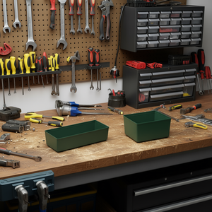 TTAKE <b>Small</b> Parts Tray Tool <b>Containers</b> Green Rectangular Storage Box for Workshop Organization - Product Image 3