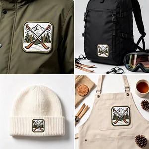 Toppa Ricamata Termoadesiva Sci Montagna, Applicazione Invernale per <span class=keywords><strong>Esterni</strong></span> su Abbigliamento, Borse, Cappelli, Fai <span class=keywords><strong>da</strong></span> Te, Personalizzabile, MOQ Basso, Spedizione Veloce - Product Image 2