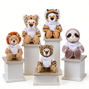 <span class=keywords><strong>Peluche</strong></span> Personalizzati con Logo di Animali Selvatici: Leone, Tigre, <span class=keywords><strong>Leopardo</strong></span>, Bradipo con Maglietta - Giocattoli Morbidi all'Ingrosso - Product Image 1