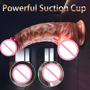 Dildos réalistes en silicone liquide double de 8,46 pouces, peau douce, testicules coulissants, billes d'acier intégrées, étanche IPX7, grand modèle - Product Image 4
