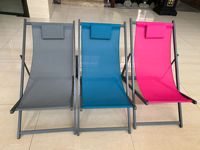 Chaise de plage extra large pliante légère en aluminium pour cour