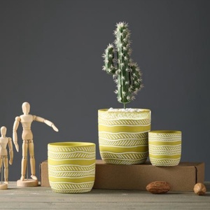 Vente en gros de pots en céramique pour plantes succulentes en terre cuite Couvertures de pots de fleurs respirantes géométriques simples Décoration de jardin Fabricant - Product Image 6