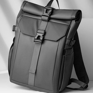 Custom Recycled Pet Waterproof Travel <b>Laptop</b> <b>Backpack</b> Usb Port Anti-theft <b>Roll</b> <b>Top</b> Rucksack Geometric Poly - Product Image 6