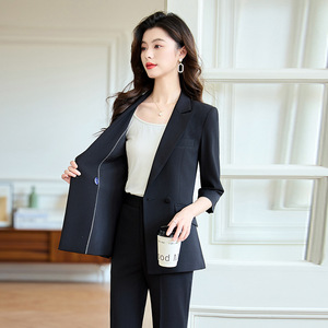 Women's Suit Set 2025 Summer Thin Three Quarter Sleeve Professional Formal Workwear Breathable Office Lady Style - Product Image 4