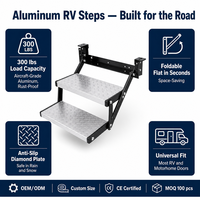 Marches de camping-car en aluminium de précision, robustes, pliables et rétractables, OEM ODM, directement de l'usine