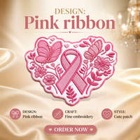 Patchs brodés ruban rose pour le cancer du sein, thermocollants, appliques à presser à chaud, prix de gros, vente chaude