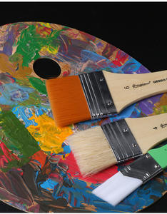 Ensemble de pinceaux à poils de sanglier plats Paul Cézanne avec manche en bois et virole en aluminium pour peinture à l'huile/acrylique/aquarelle/<span class=keywords><strong>gouache</strong></span>/nylon - Product Image 6