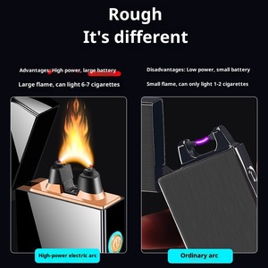 Briquet rechargeable 820 Type C, grande puissance, flamme puissante avec affichage de la batterie, écran tactile, design coupe-vent à arc - Product Image 4