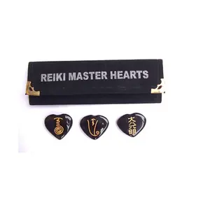 Pierre à collectionner Business Antique personnalisée Black Onyx Reiki Master Hearts