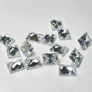 Princess Cut Cubic Zirconia Gemstone White Rectangle For Jewelry Making Lab Created Synthetic Zircon - Product Image 4