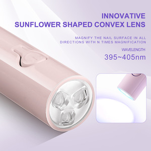 <span class=keywords><strong>Lampe</strong></span> à ongles en gel à <span class=keywords><strong>LED</strong></span> UV ronde portable rose à un doigt Mini <span class=keywords><strong>lampe</strong></span> de table pour séchage rapide de vernis à ongles en gel - Product Image 4