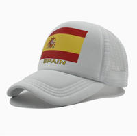 Schneller Versand 2026 Spanien Fußballteam Anfeuernde Fan-Kappen Atmungsaktive 5-Panel Trucker-Mütze Fußball-Fan-Accessoires