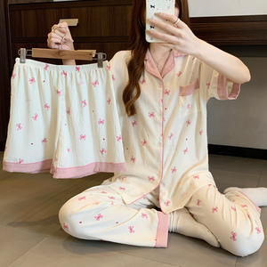 Graziosa <span class=keywords><strong>camicia</strong></span> <span class=keywords><strong>da</strong></span> <span class=keywords><strong>notte</strong></span> stampata <span class=keywords><strong>da</strong></span> donna alla moda Casual a <span class=keywords><strong>manica</strong></span> <span class=keywords><strong>corta</strong></span> abito <span class=keywords><strong>da</strong></span> <span class=keywords><strong>notte</strong></span> con colletto comoda e leggera - Product Image 3