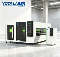 Máquina de Corte Láser de Fibra CNC YOQI Y2-3015 con Mesa de Intercambio Totalmente Cerrada para Láminas y Tubos, Cortadora Láser de Metal AI/BMP