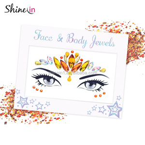 Joyas de <span class=keywords><strong>cara</strong></span> de diamante hechas a medida, pegatina de <span class=keywords><strong>cara</strong></span> de GEMA de cristal temporal para decoración de fiesta - Product Image 4