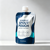 Pochette souple refermable sur mesure avec bec verseur, résistante à l'humidité et anti-fuite, pour emballage de liquides, boissons, condiments et aliments pour bébés