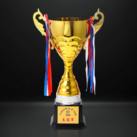 Trophées sportifs personnalisables en métal doré avec impression UV, design créatif d'usine, coupes et trophées DIY