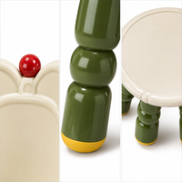 Chaise pour enfants avec oreilles de chat, ABS PP non toxique, dossier ergonomique, pieds antidérapants, siège de jeu pour tout-petits, rose, OEM ODM