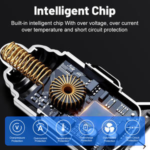 <span class=keywords><strong>Chargeur</strong></span> de <span class=keywords><strong>voiture</strong></span> 6 ports 4 USB + 2 PD avec affichage de la tension LED, adaptateur de charge rapide QC3.0 SCP 6 en 1 pour voitures 12V/24V - Product Image 3