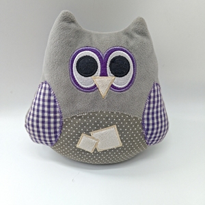 Patchwork-Karierte Eulen-Türstopper mit Gewicht, Tierischer Türstopper im Landhausstil für Innenräume - Product Image 2