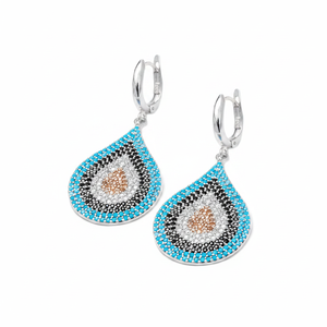 Pendientes Colgantes de Gota de Agua con Piedra Turquesa, Joyería Turca Hecha a Mano al por Mayor, Plata de Ley 925 - Product Image 2