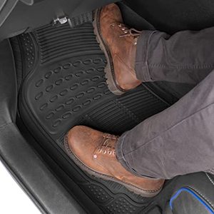 <span class=keywords><strong>Autoway</strong></span> Tapis de sol de voiture universels OEM, ensemble de 3 pièces, carrés, imperméables, durables, antidérapants, noirs, épaisseur 10 mm - Product Image 3