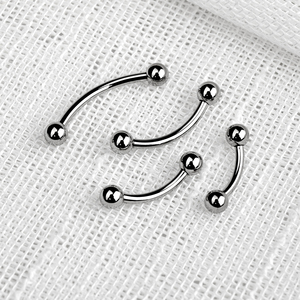 Boucles d'oreilles de piercing au nombril en titane plaqué or G23 F136, barre incurvée classique, <span class=keywords><strong>tige</strong></span> de piercing filetée internement - Product Image 4