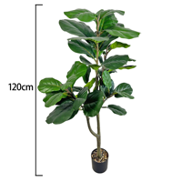 Plante artificielle de figuier à feuilles de violon de 120 cm, plante artificielle en plastique, verdure artificielle pour la décoration intérieure de la maison et du bureau