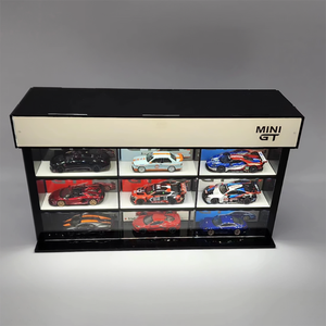 1:64 MINI GT 9 Grid Display Diecast Estacionamiento Luz LED Acrílico Vitrina Mini GT Vitrina - Product Image 1