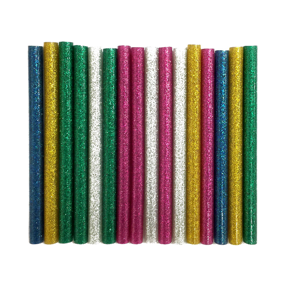 Pegamento termofusible de silicona eva gorilla para manualidades, palo de 7mm x 100mm con purpurina de colores, venta al por mayor