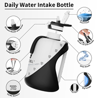 Bouteille de sport de 3,78 litres (1 gallon) avec couvercle à double fonction, poignées et large ouverture en PP