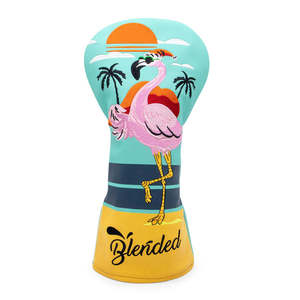Housse de protection en cuir PU pour tête de club de golf, broderie flamant rose, prix de gros - Product Image 1