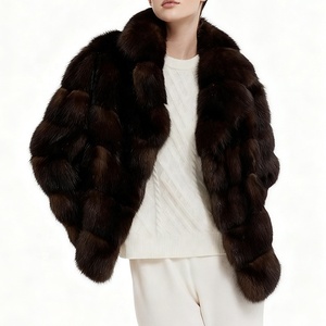 Manteau parka en fausse fourrure épaisse à revers rétro haut de gamme pour femme garçon-Manteau en fausse fourrure écologique ressemblant à du vison et en fausse fourrure de sable - Product Image 3