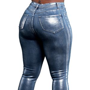 <span class=keywords><strong>Jeans</strong></span> skinny pour femmes en <span class=keywords><strong>argent</strong></span> chaud, or explosif, artisanat, extensible, Sehe Fashion - Product Image 3