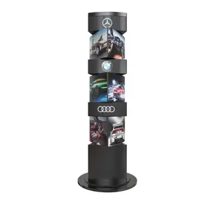 9 layers 3 faces digital signage advertising players mechanical rotated led video wall ground stand Pillar rotation led display