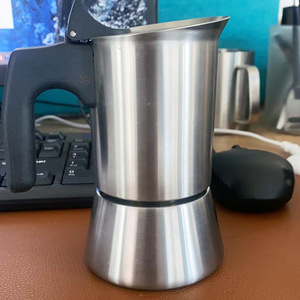 Cafetera <span class=keywords><strong>Moka</strong></span> de 200/300 ml para Estufa, Cafetera Italiana Ecológica, Duradera, de Acero Inoxidable, Cafetera Espresso Portátil para Viajes - Product Image 3