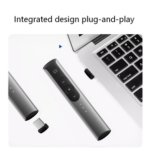 Télécommande de <span class=keywords><strong>présentation</strong></span> sans fil rechargeable USB RF 2,4 GHz, clicker <span class=keywords><strong>PowerPoint</strong></span>, présentateur sans fil, clicker pour diapositives, avanceur de diapositives pour Keynote/PC/<span class=keywords><strong>PPT</strong></span> - Product Image 2