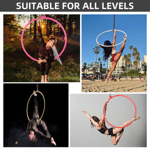 ห่วงโยคะสีขาวแบบวงกลมสำหรับฝึกซ้อมแอโรบิก วงแหวนเดี่ยวสำหรับเต้นรำ วงแหวนสำหรับการแสดงละครสัตว์ เหมาะสำหรับใช้ในบ้าน ยิม หรือสตูดิโอ - Product Image 6
