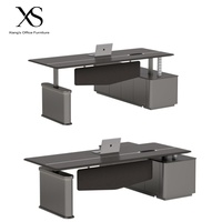 Bureau de direction moderne réglable, mobilier de bureau haut de gamme, design moderne en forme de L, bureau pour PDG, directeur général, patron