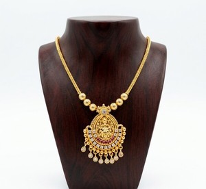 DIVYORO Traditional Lakshmi Motif Gold Haram Gold Plated Fashion Jewelry for Women Bridal Party Wear <b>Accessories</b> - Product Image 2