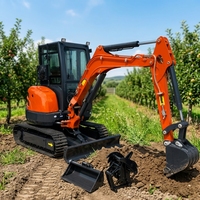 Mini-excavatrice EPA/EURO 5 de 3,5 tonnes avec cabine, excavatrice sur chenilles, petite excavatrice à vendre, livraison gratuite