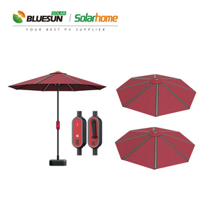 Bluesun-paraguas solar con certificado CE, para exteriores, patio, energía Solar, playa, rojo y verde, tecnología negra - Product Image 3
