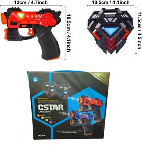 Lazer etiketi Guns Set rozetleri ile çocuklar için kızılötesi Mini lazer etiketi 2 paket lazer etiketi Blaster oyunu 2 oyuncu kapalı açık oyuncaklar - Product Image 2